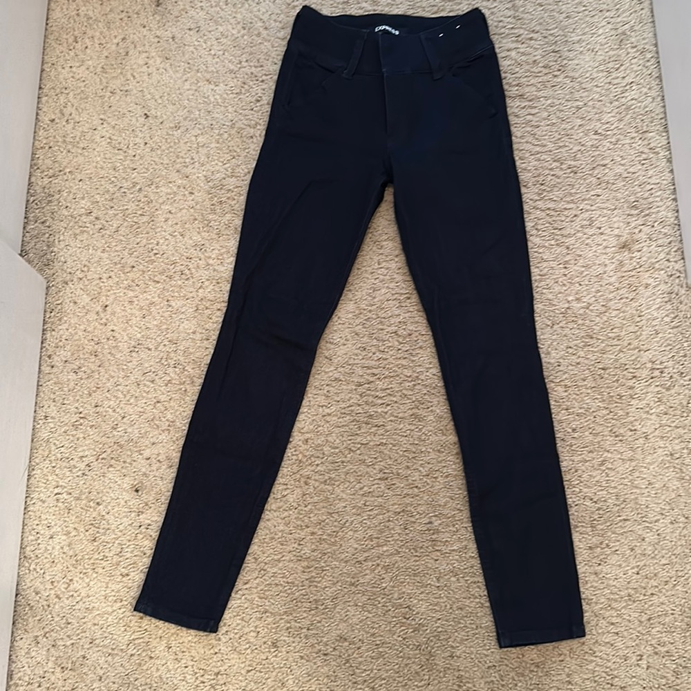 High rise stretch skinny denim